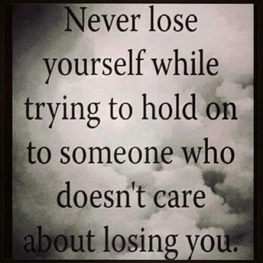 When you lose yourself. Never lose yourself. Loving you is a losing game.