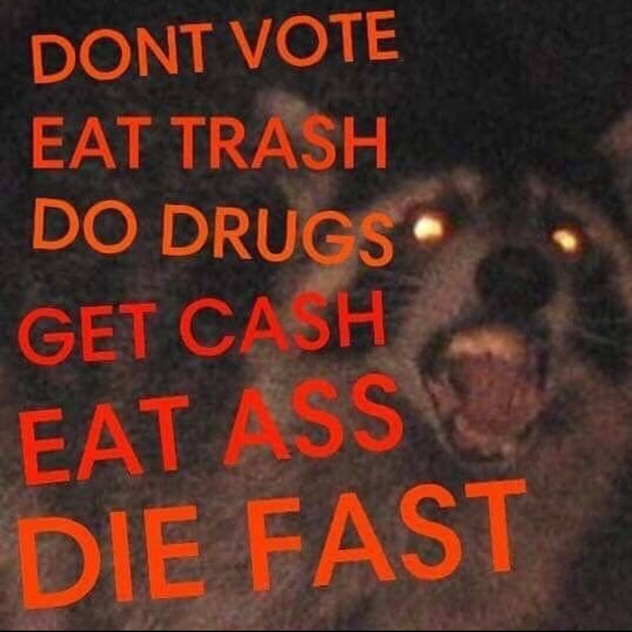 Don t vote. Live fast eat Trash. Eat Trash meme. Eat me die. Vote eat me.