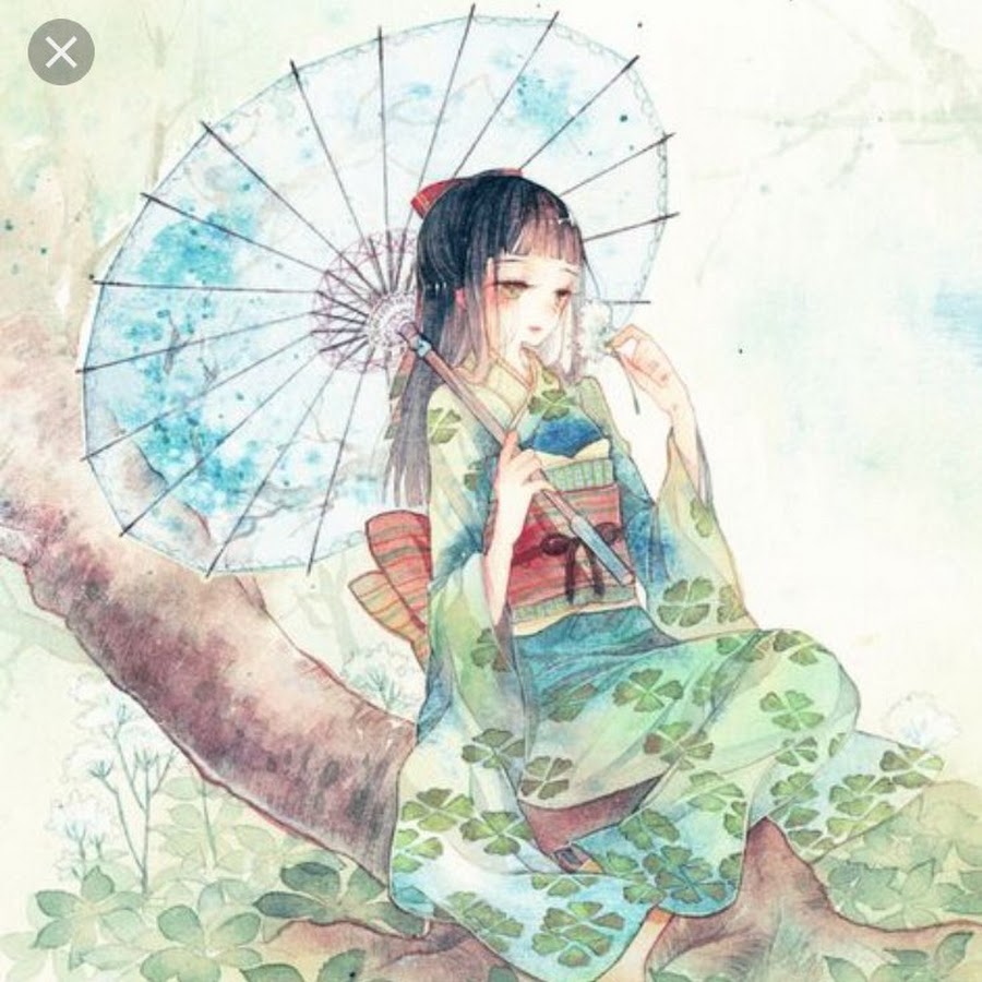 Аяка манга. Японские девушки акварель. Девушка с японским зонтиком. Китаянка акварель.