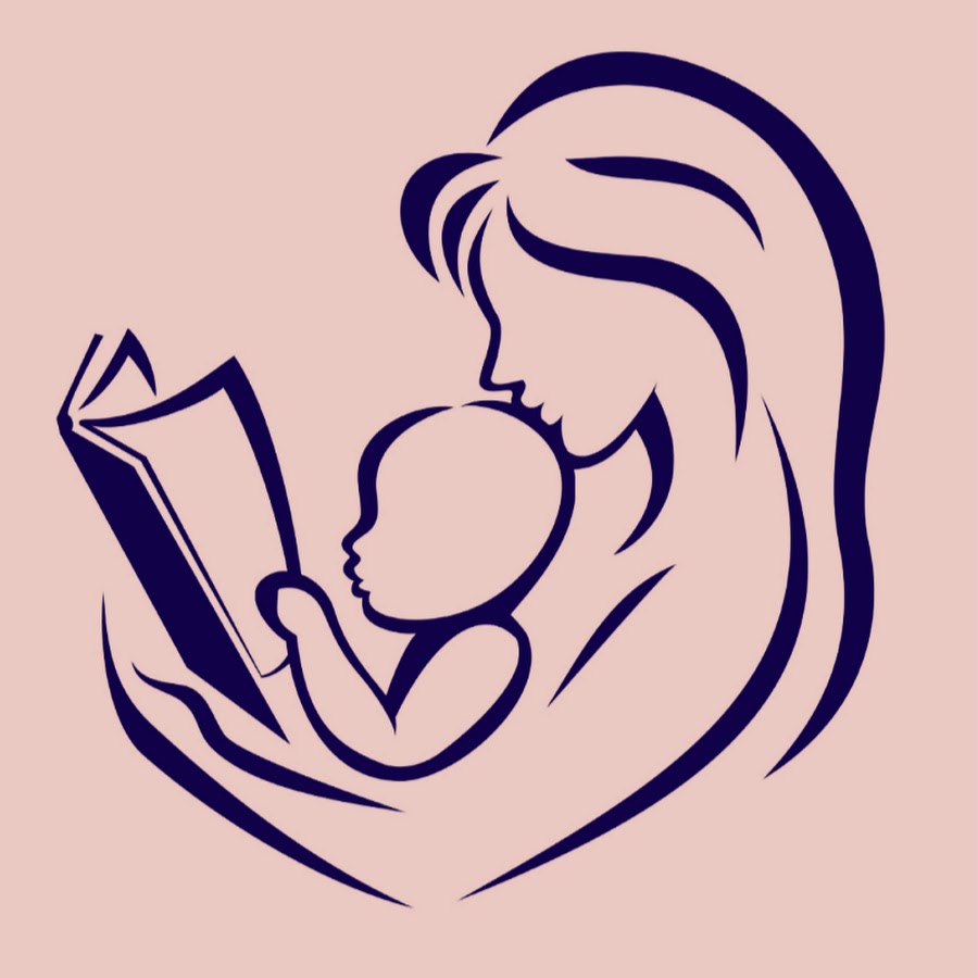 Контурное изображение матери и младенца