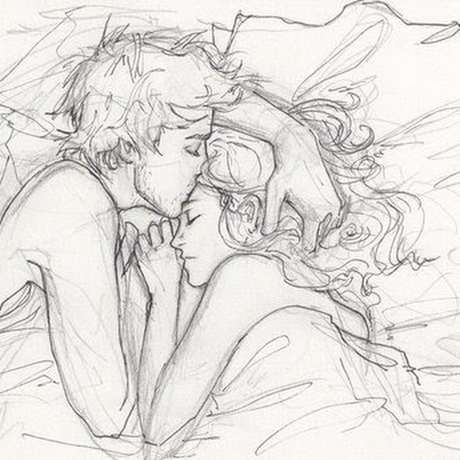 Рисунки пар в кровати