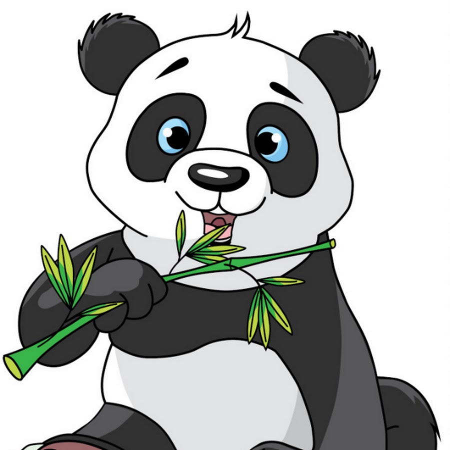 Рисунок панда с бамбуком легкий
