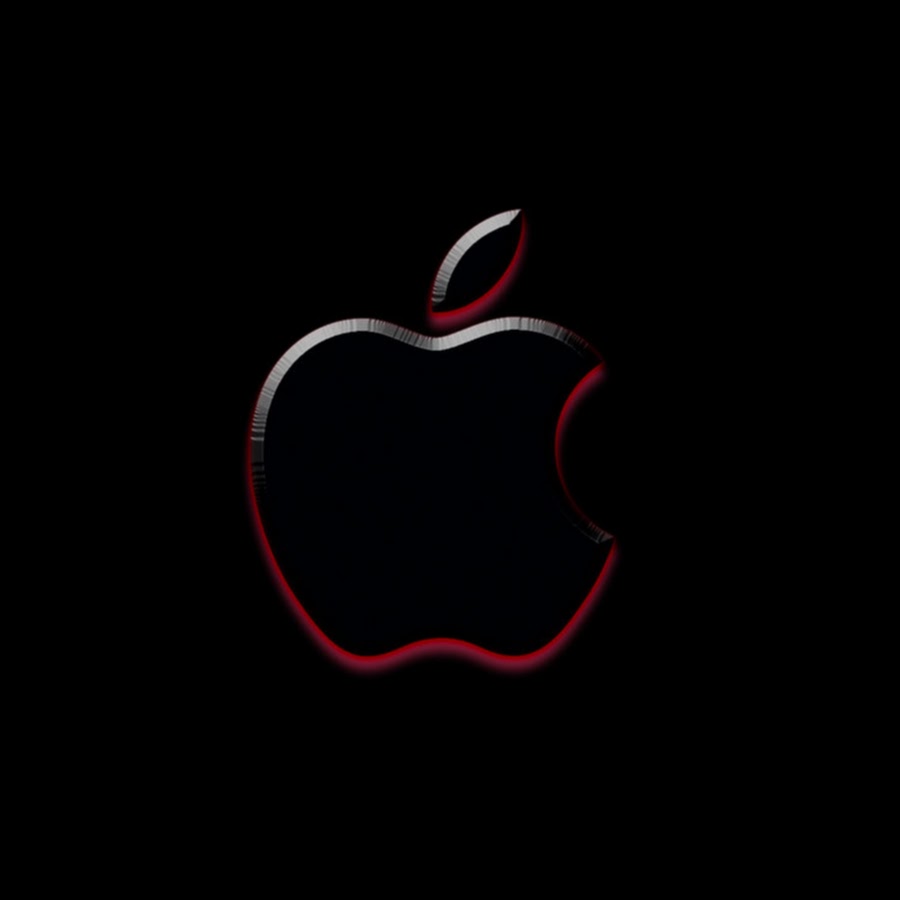 Знак Apple на черном фоне