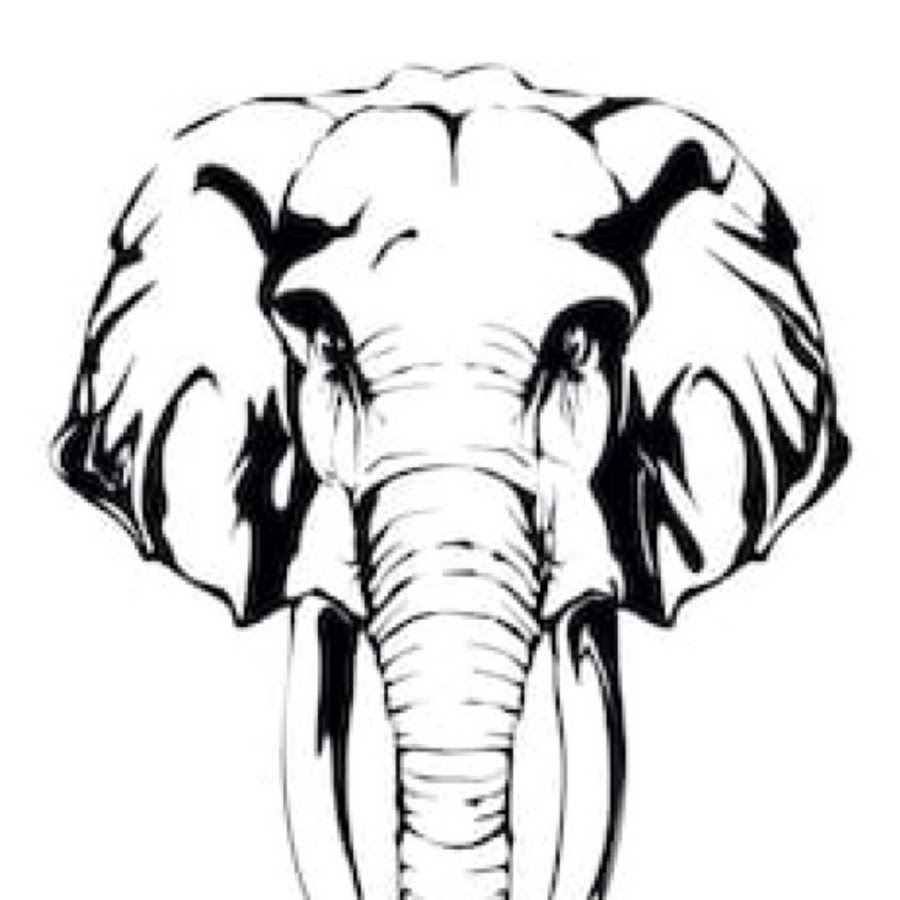 Голова слона силуэт