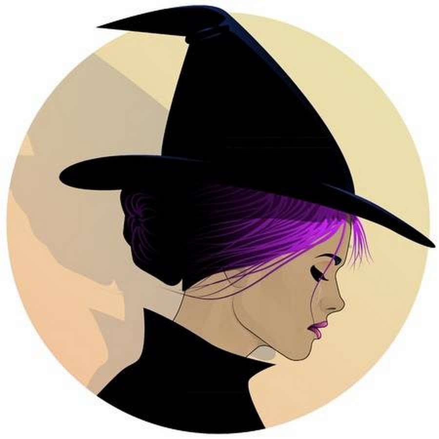 Профиль ведьмы в шляпе