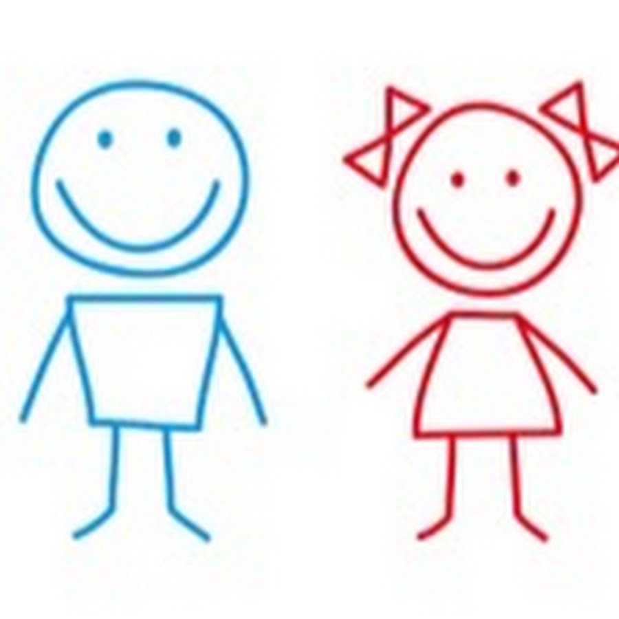 Схематичное изображение мальчика и девочки