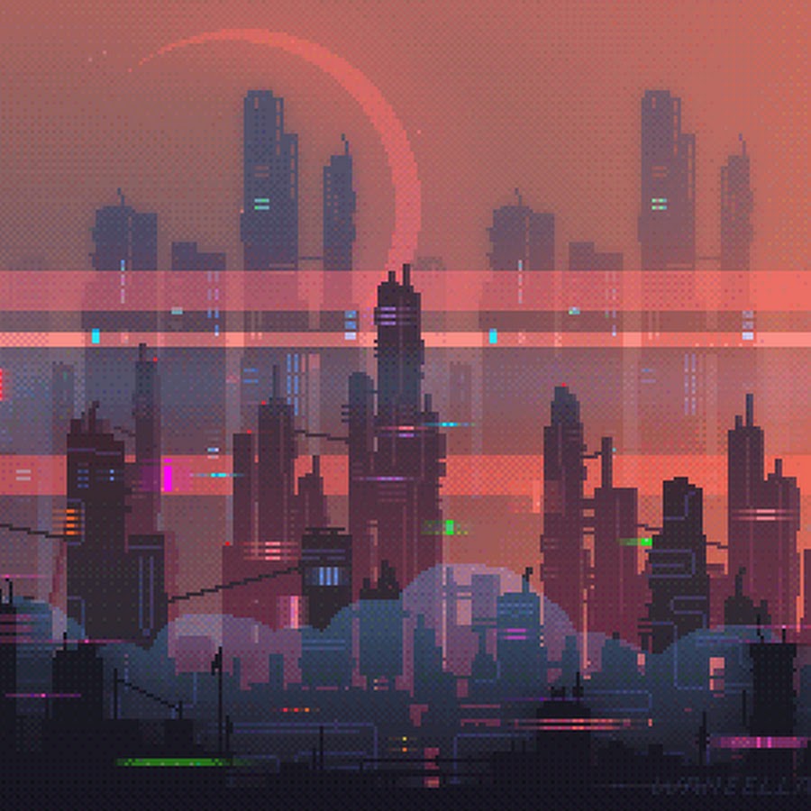 Пиксельный город будущего