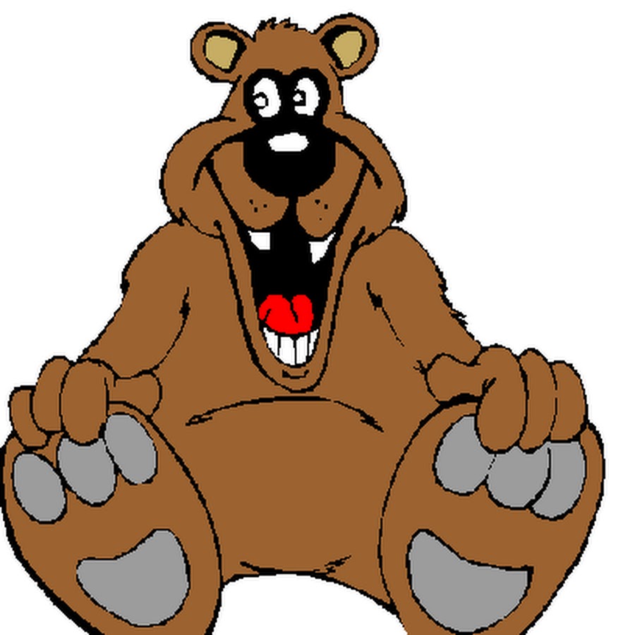 Нарисованный смешной медведь