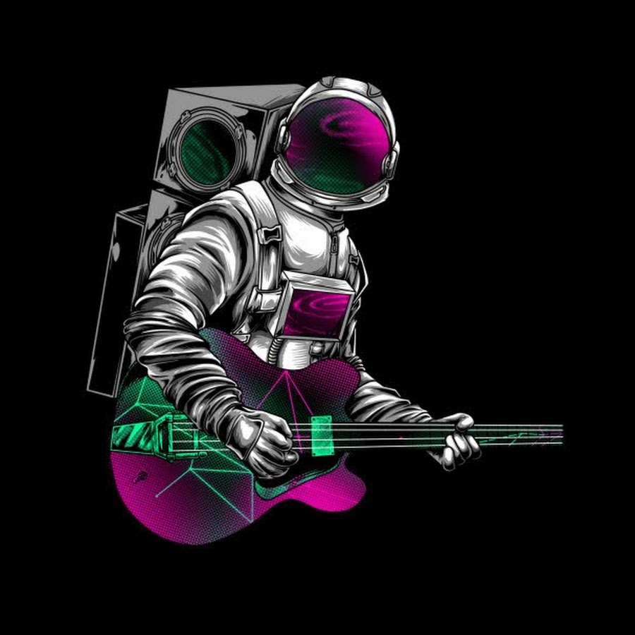 Космонавт с гитарой Cyberpunk