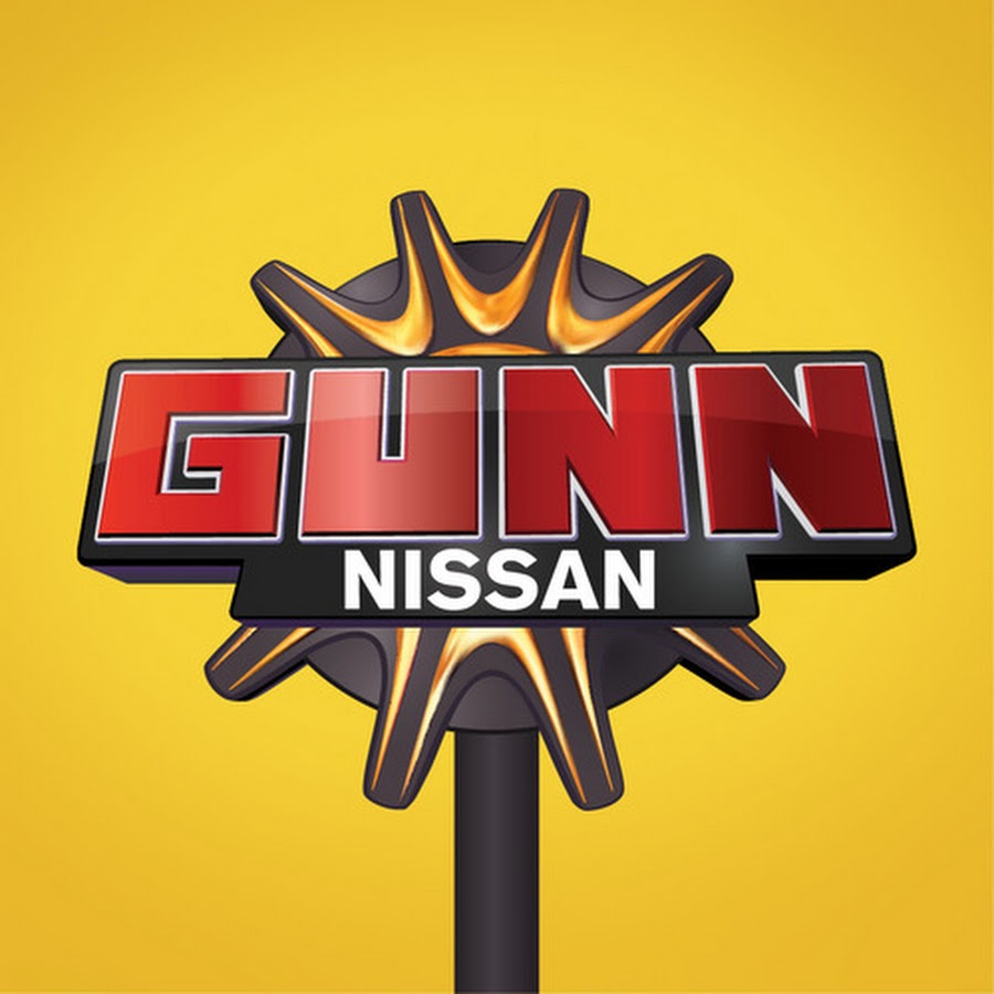 G u n. Nissan logo. Autodealer.