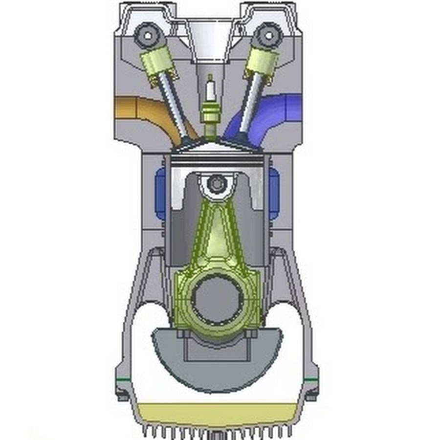 2 Cylinder two-stroke Motorcycle engine. 2 Stroke. Marine Camshaft 2 stroke.