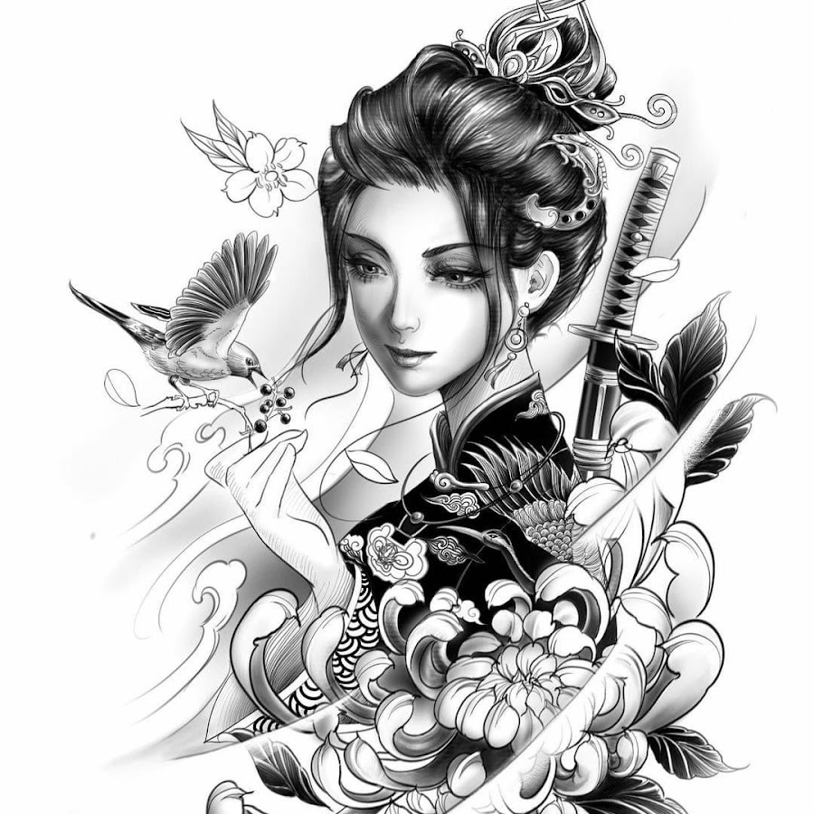 Geisha samurai tattoo