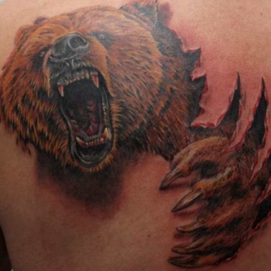 татуировки для мужчин с медведем на груди фото 13