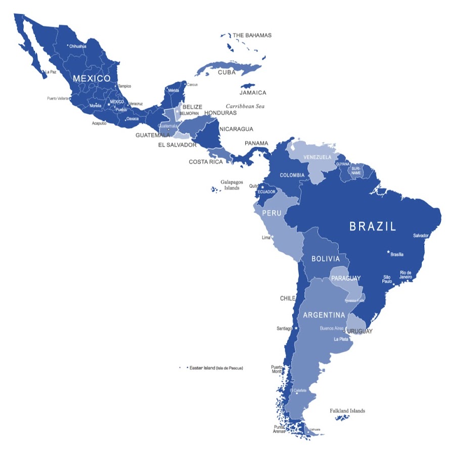 America countries. Латинская Америка на карте. Латинская Америка на карте мира. Латинская Америка географическая карта. Политическая карта Латинской Америки.