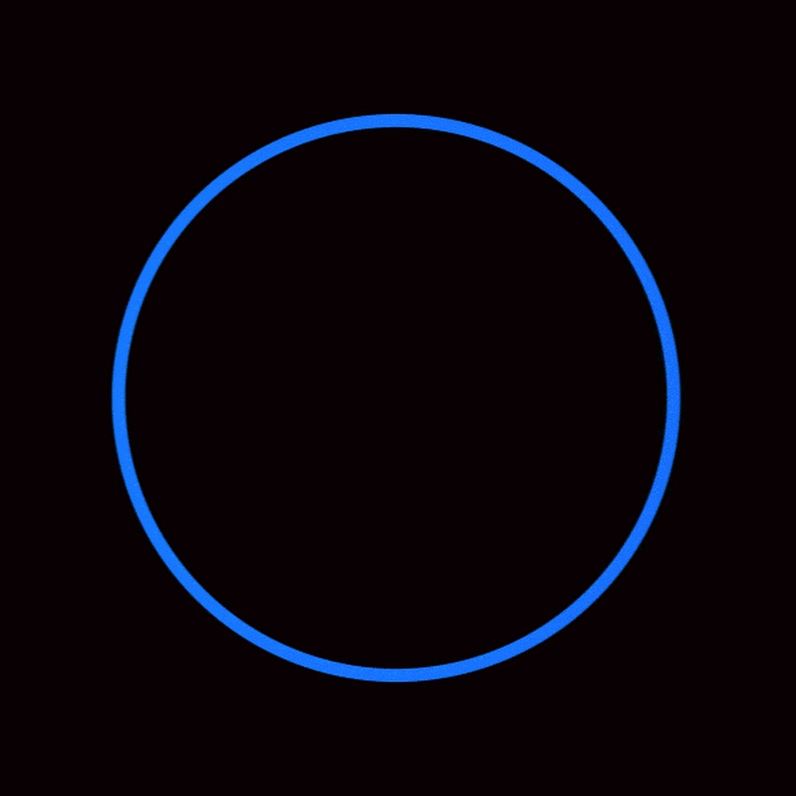 Черные круги на экране. Красивый круг. Анимированный круг. Неоновый круг. Синий неоновый круг на черном фоне.