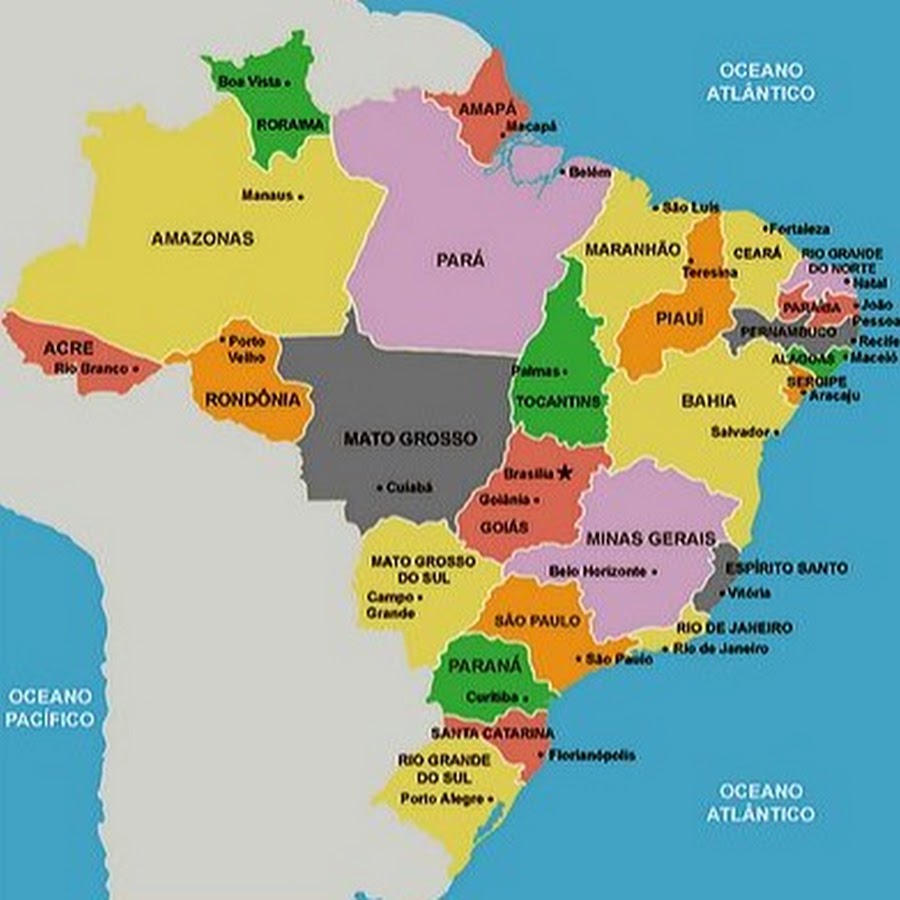 Штат в бразилии 5. Бразилия административное деление карта. Административно-территориальное деление Бразилии. Штаты Бразилии на карте. Административная карта Бразилии.
